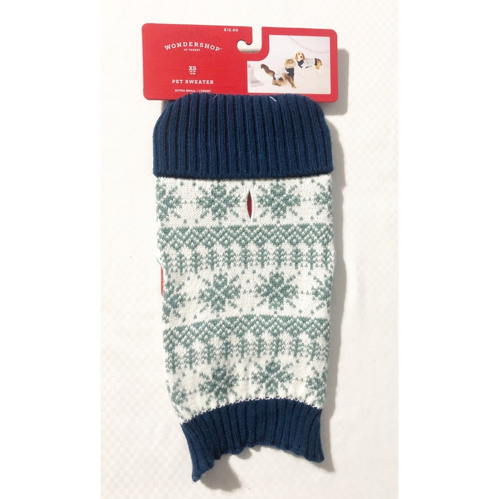 Wondershop At Target Pet Sweater, NEW,
XS, Blue & White, Measurements in photos